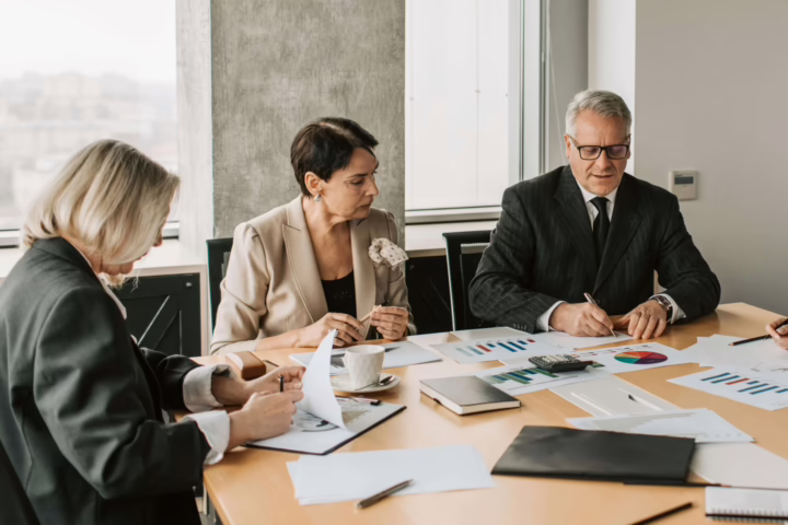 employees communicating in a meeting