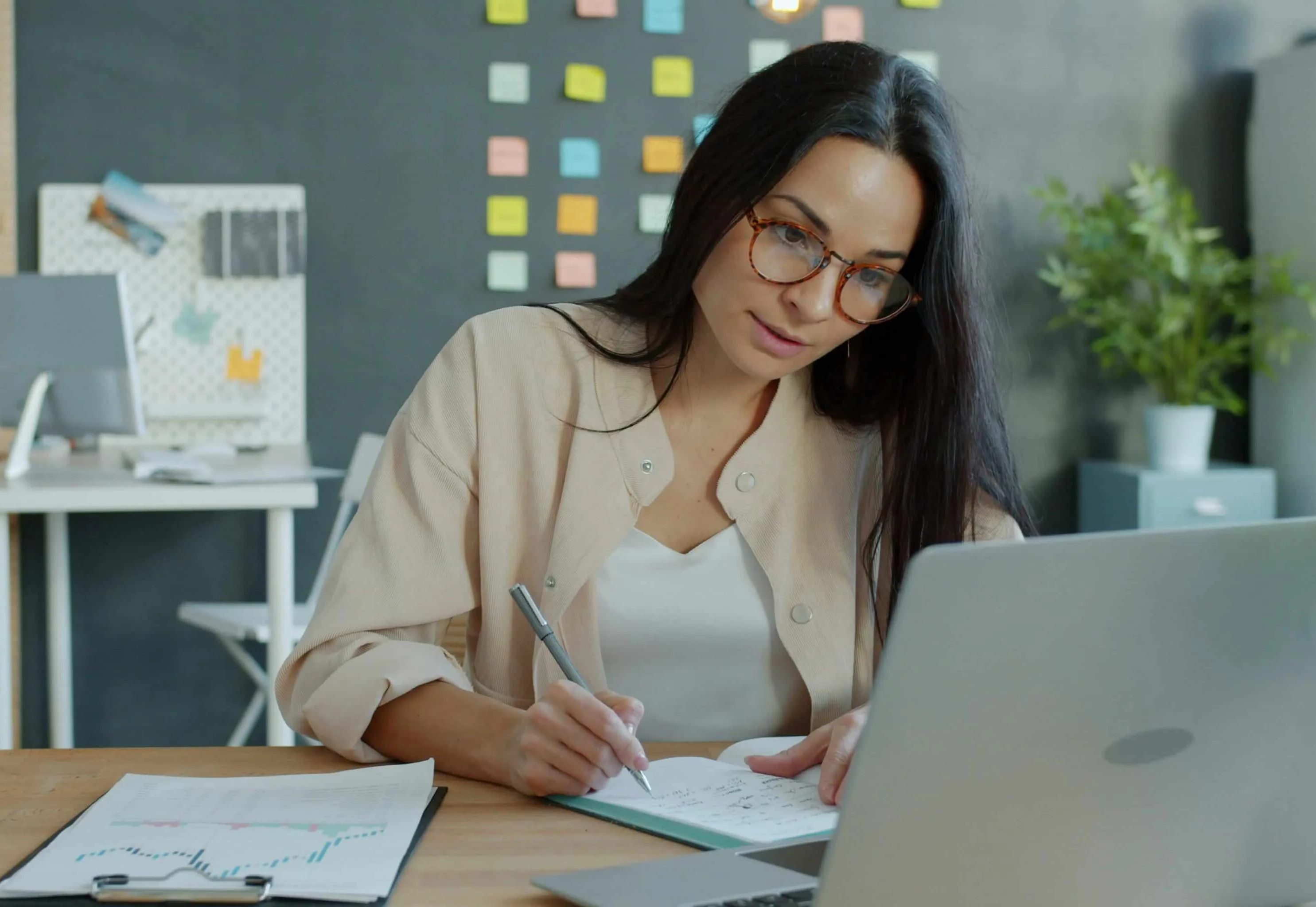 woman working at computer in office