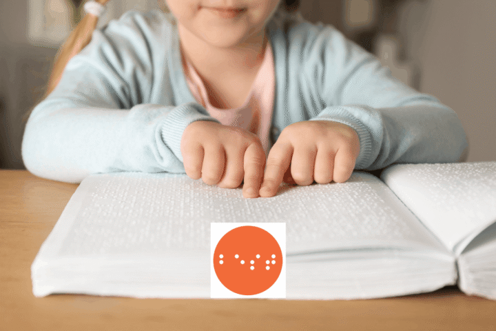 girl reading braille Blind Early Services TN