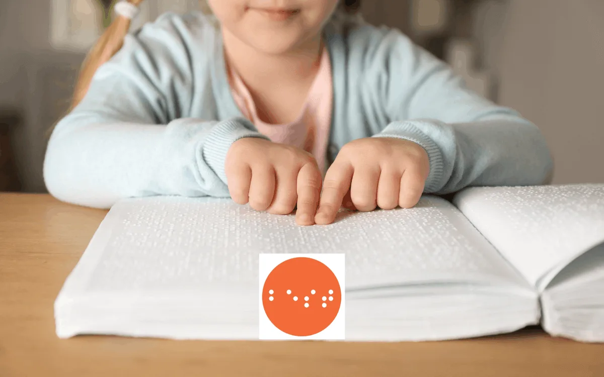 girl reading braille Blind Early Services TN